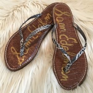 Sam Edelman - Gracie snakeskin flip flops